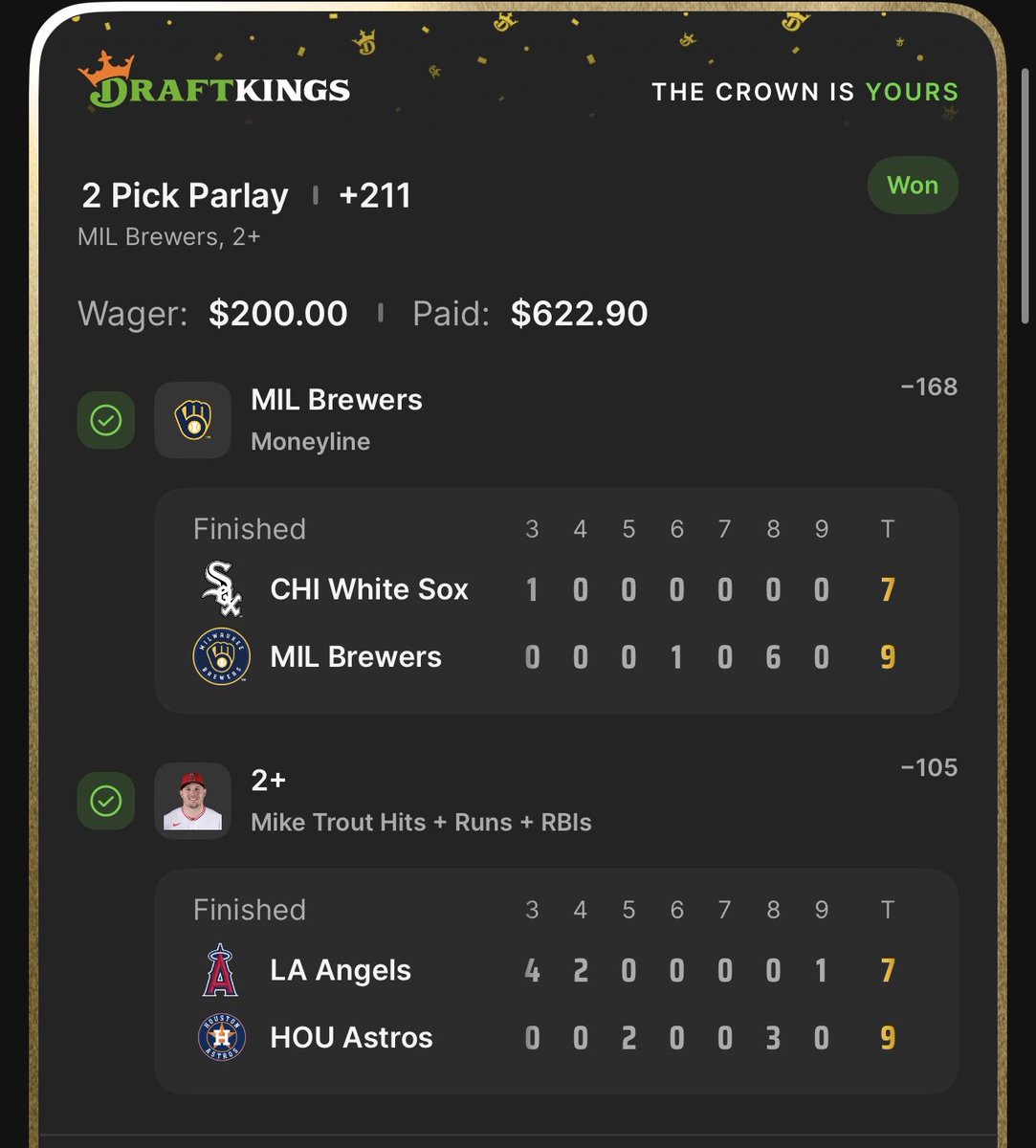 All_Hail_Bets's tweet photo. I’m on a heater!!! #sportsbettingtips https://t.co/FsvTjc5WQH