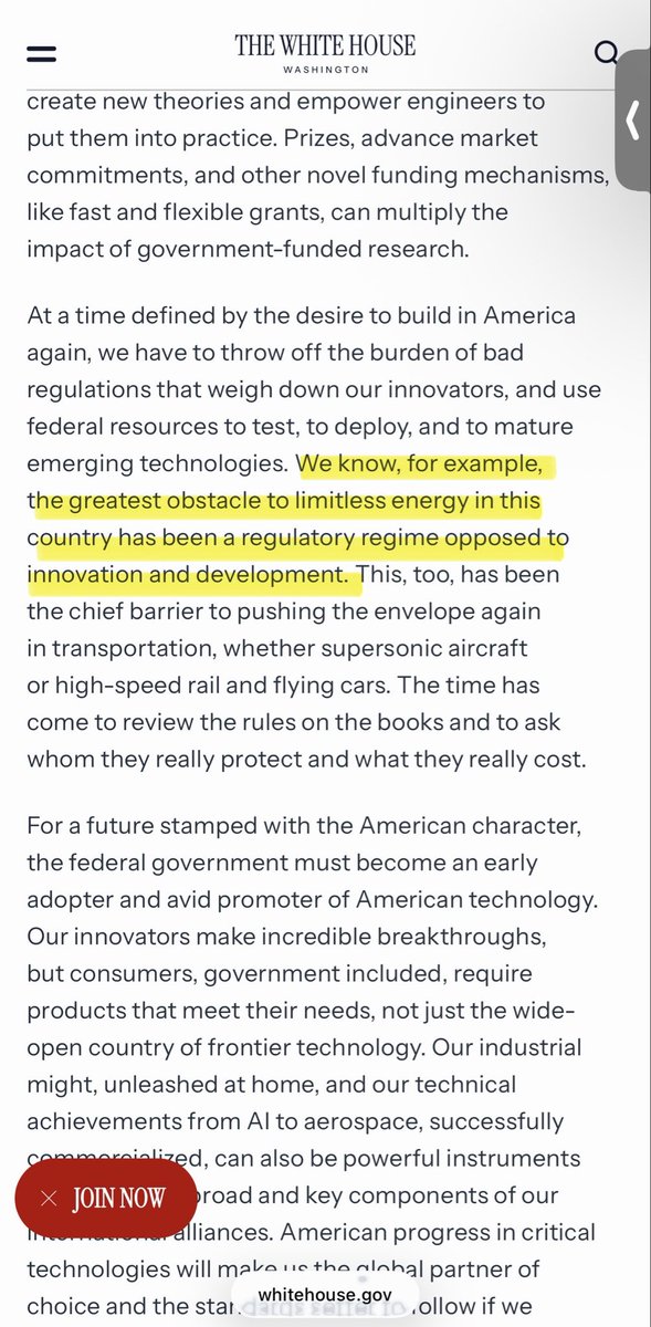 alexthrifts's tweet image. Who is this “regulatory regime” withholding limitless energy? 

Source: whitehouse.gov/releases/2025/…