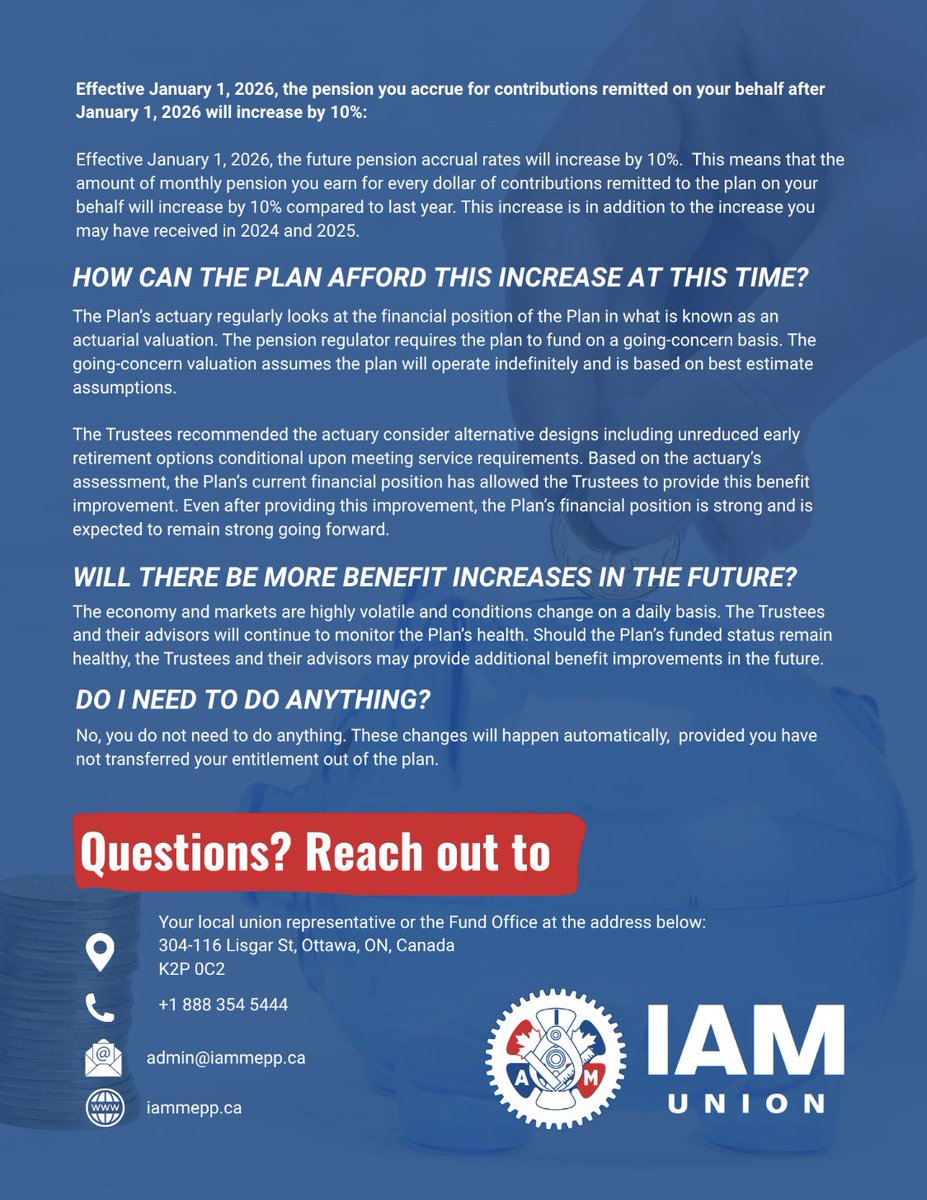IAM Canada – PENSION UPDATES INCOMING iam140.ca/?p=33657 #IAM #union #canada #D140 #labour #pension