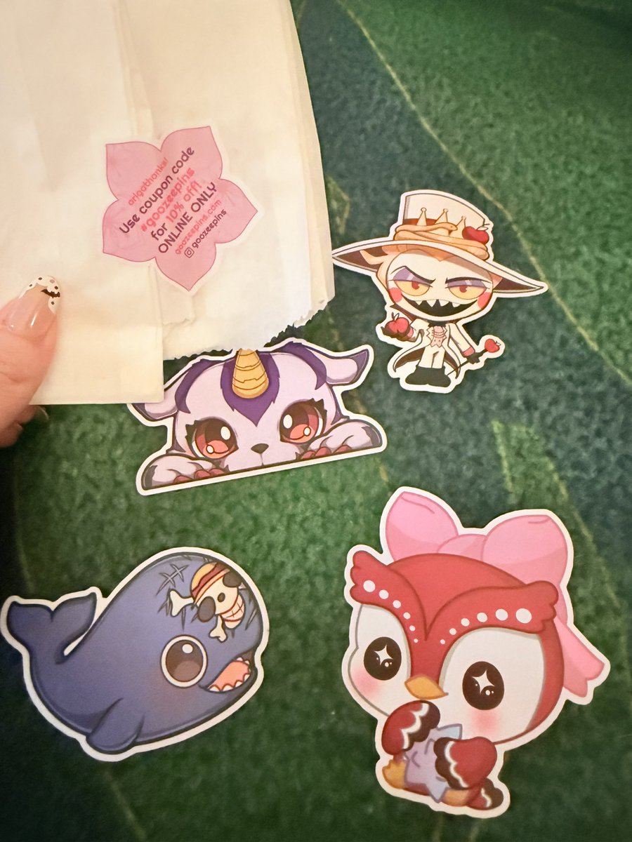 CreepyDollDee's tweet photo. Swag time! My Wondercon2026 purchases. #amidala #patamon #xenomorph #tbb #echo #hazbinlucifer #laboon #acnh #digimon #onepiece https://t.co/X9sm1PbSQU