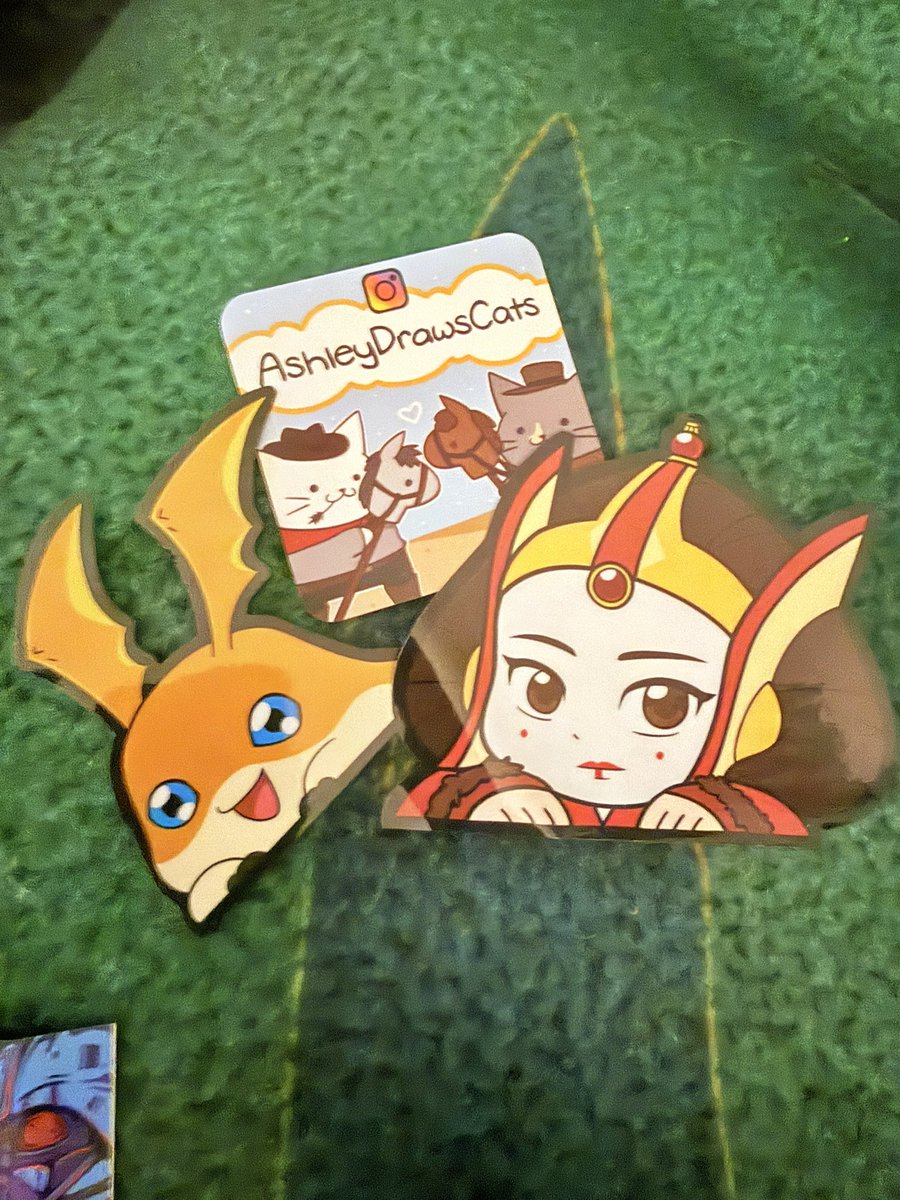 CreepyDollDee's tweet photo. Swag time! My Wondercon2026 purchases. #amidala #patamon #xenomorph #tbb #echo #hazbinlucifer #laboon #acnh #digimon #onepiece https://t.co/X9sm1PbSQU
