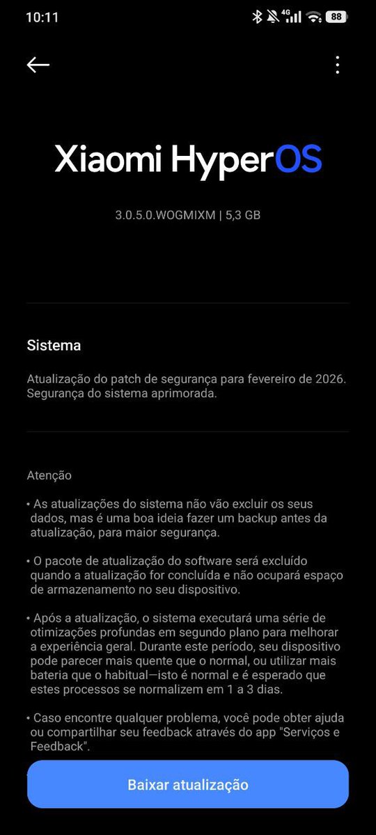 TECH__MUKUL's tweet image. #REDMINote14 #HyperOS3 #February 2026 Global Update Rolled Back

📌 Version: OS3.0.5.0.WOGMIXM
📍 Update package size: 5.2GB