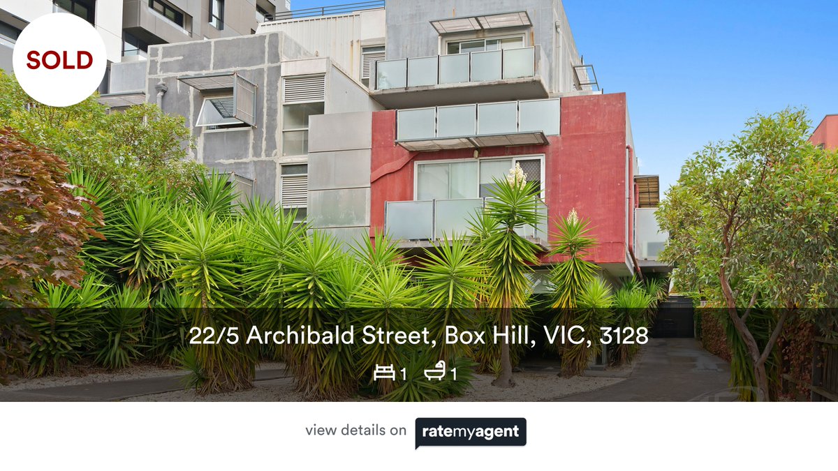 🛌 1 🛀 1
📍 22/5 Archibald Street, Box Hill, VIC, 3128

My latest sale on #RateMyAgent.

rma.reviews/b5op69lovcle

...
#ratemyagent #realestate #Nick_Tang_Property_Pty_Ltd