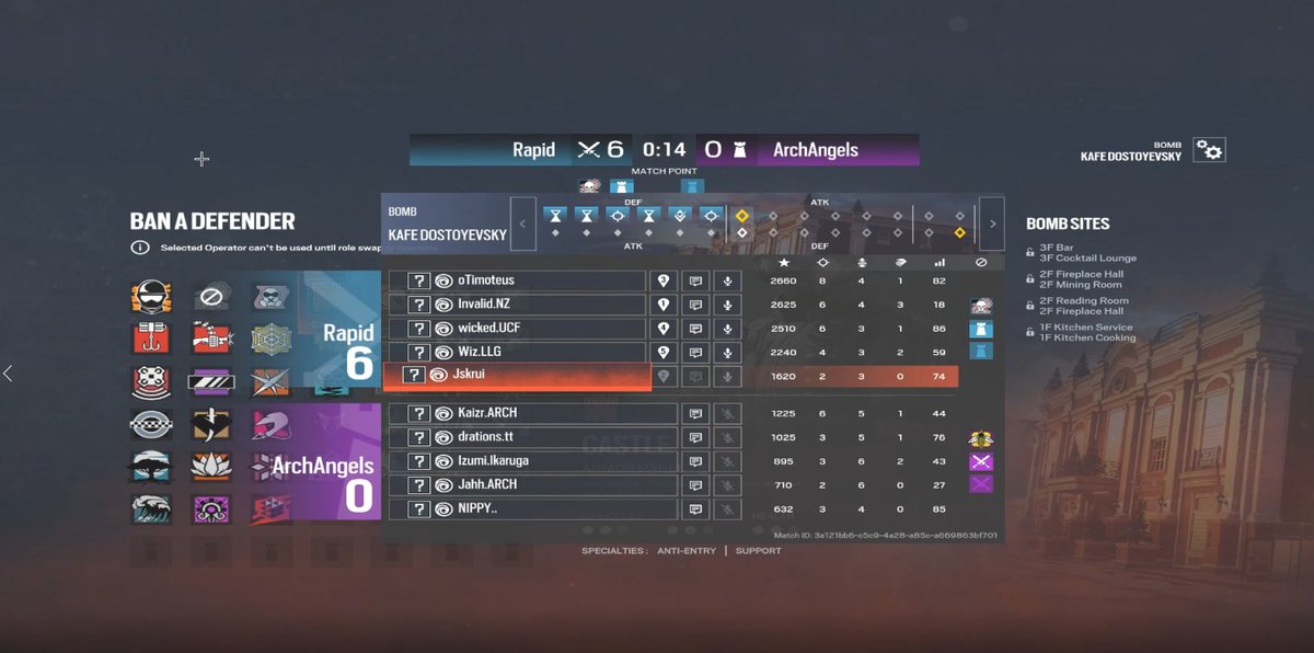 Jskrui's tweet photo. Week 2 of @VirTueR6_GG, we win 2-1 vs arch angels, L rehost dropped 20 that map https://t.co/IetazANF5h
