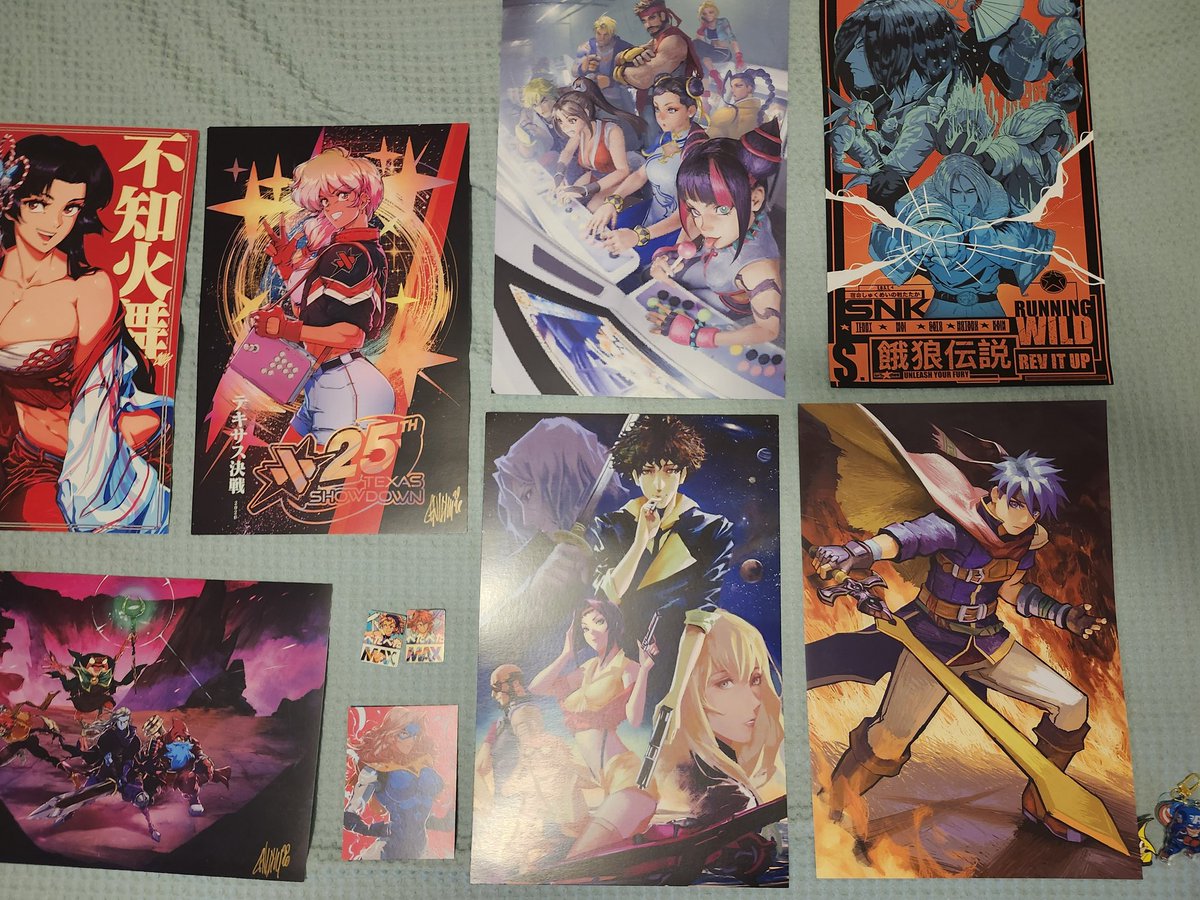 Fooshasta's tweet photo. First @Texas_Showdown and FGC in the books. What a wonderful time meeting so many cool artists and getting to see Fatal Fury Top 8!! Might have walked away with almost too much merch, but it was all too incredible to pass up!! https://t.co/NDqan3M0Kf