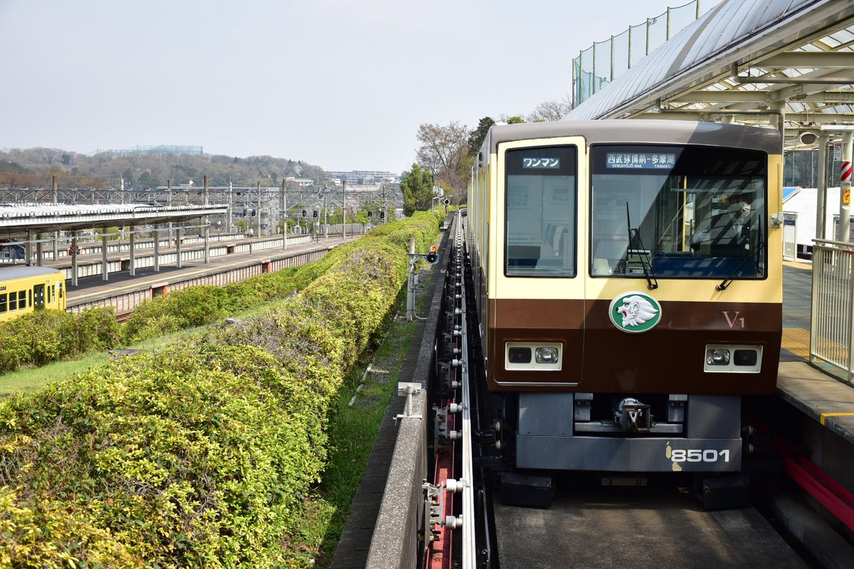 toeibus3296's tweet photo. 今日はアプリで確認した後に、L00系目当てに再び西武山口線（レオライナー）に乗車しましたが、いつの間にか車交されており、8500系V1編成が来てあれ…？となりましたが、今日が本当のV1編成のラストランの日…！
ある意味こっちのほうがラッキー？ https://t.co/KFQ0fZnA7k