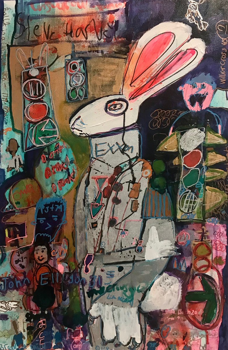 #ArtoftheDay --> Check out 'Max the Bunny' <a href="/SaatchiArt/">Saatchi Art</a>, choose from a variety of print sizes. Staying true to his hyper focused hybrid dream-state style, internationally-collected <a href="/VitoBonannoArt/">Vito Bonanno</a> takes his abstract expressionism aesthetic to a new level saatchiart.com/print/Painting…