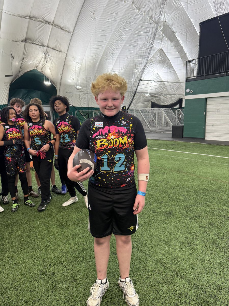 THEPLATFORMDR's tweet photo. Midwest Boom  (@BOOMfootball ) takes home the 14U Championship at @DR_SPORTZ  Chicago 

Here are 14u MVPs

#12 Brady Roehm 2030 QB @roehm35 

#13 Jason Savado 2030 ATH @thejasonsavado https://t.co/dlIX45d5tV