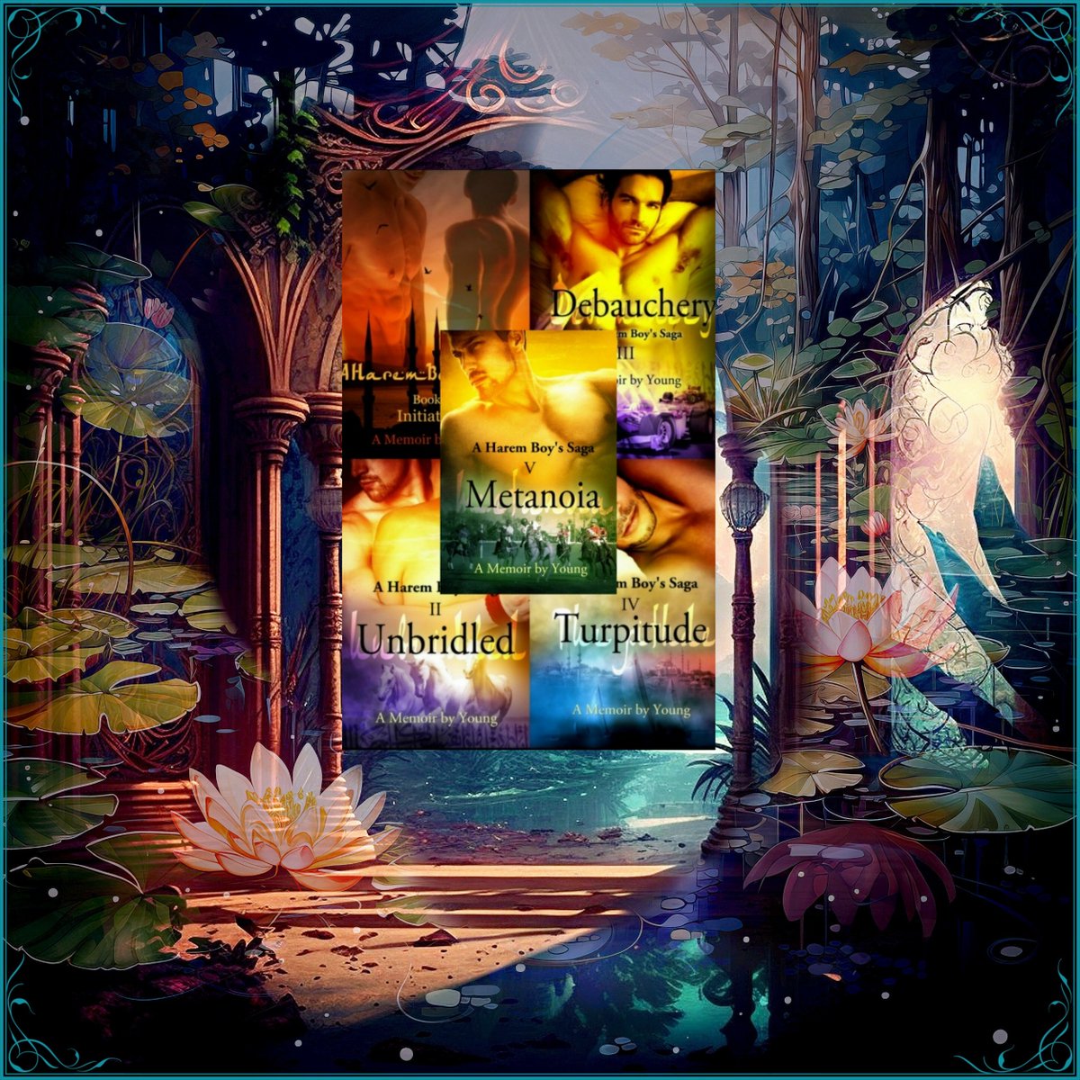 BernardFoo85867's tweet image. A Harem Boy's Saga: a memoir by Young (a 5-book series) amzn.to/1FMlHVY is a Love Story between a young man and his chaperone while maneuvering through the mine-fields of a Middle Eastern harem in the mid-1960s.
#Booktoread #bookworm