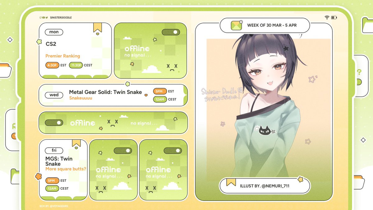 A successful week of multi streaming on twitch and youtube!! I can be my own IT person!
Here's this week schedule for YT and Twitch :D