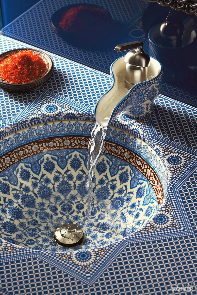 Fas'ta zarif ve estetik bir lavabo örneği: