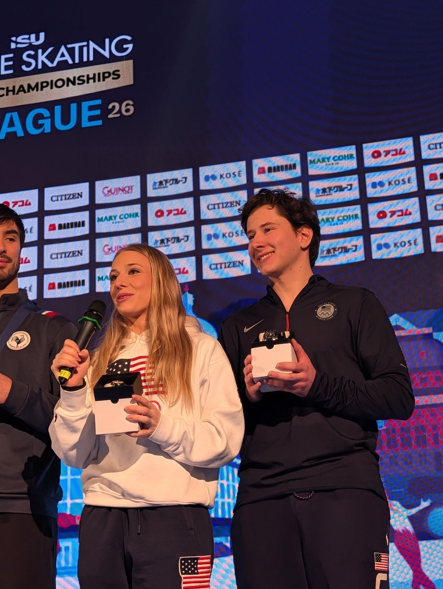 InTheLoPodcast's tweet photo. How does it feeling your first world medal] 
Emilea: We feel so excited! We're so grateful for the opportunity to compete here and represent the US at this big of a competition. And you know it’s our world's debut and placing so high feels absolutely incredible. https://t.co/uNihrEFSrr