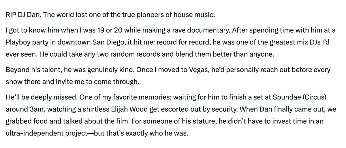 mikeahuja's tweet photo. RIP DJ Dan. The world lost one of the true pioneers of house music. #DjDan @DJDanmusic https://t.co/4yY2Wiq5df