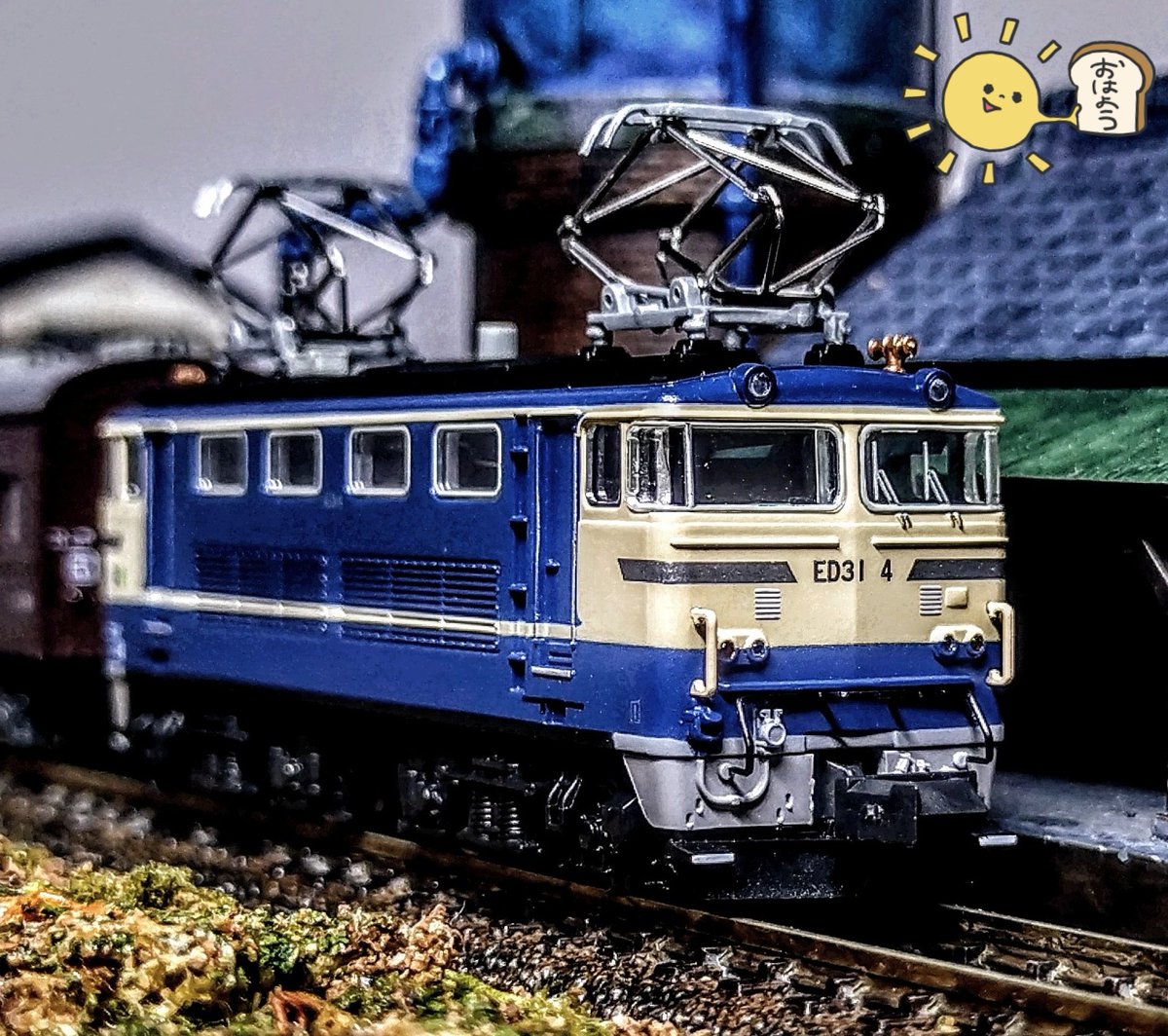 take7700gh5fs's tweet photo. おはよー世界👋😃🌞
#マイクロエース
#ED31
#Nゲージ
#鉄道模型
#模型撮り鉄 https://t.co/fbbSe3Fe4d