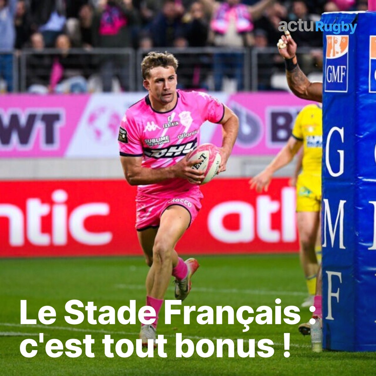 acturugby's tweet photo. 🏉 Top 14. Large vainqueur de Clermont, le Stade Français : c'est tout bonus ! 🔥▶️ https://t.co/BxHm9nQep5

#SFPASM #Rugby https://t.co/ZjE8ODuIX2