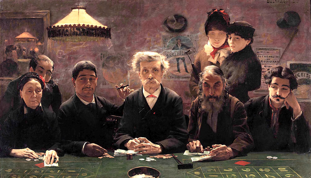 homosap49633232's tweet image. Jean-Eugene Buland (1852-1927 French Naturalist painter)
"The Gambling Den"✨