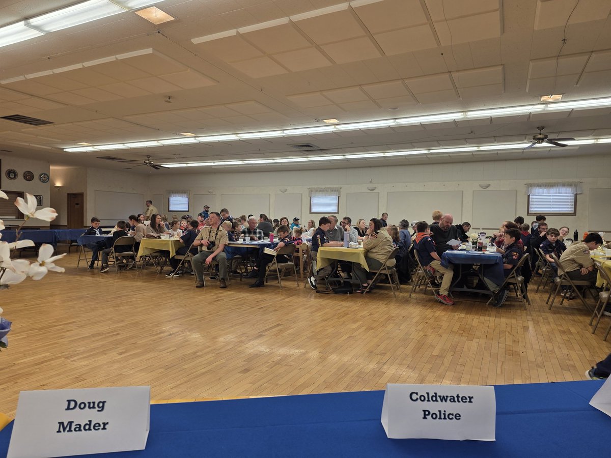 TheRealMrMader's tweet photo. That time of year again — the Coldwater Cub Scout Blue &amp; Gold Banquet.
Always a privilege to represent Coldwater Exempted Village Schools at this great yearly tradition. https://t.co/WfP6vdO5c0