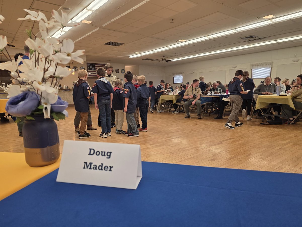 TheRealMrMader's tweet photo. That time of year again — the Coldwater Cub Scout Blue &amp; Gold Banquet.
Always a privilege to represent Coldwater Exempted Village Schools at this great yearly tradition. https://t.co/WfP6vdO5c0