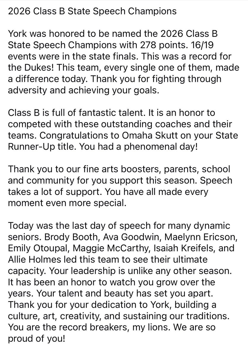 York One-Act/Speech tweet media