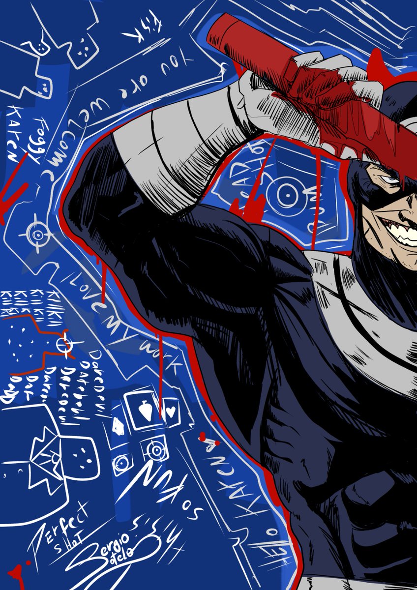 SSergioSSot's tweet photo. Hello Karen
#Daredevil #bullseye 
The new season make me want draw this guy https://t.co/eTLE2ddbQa