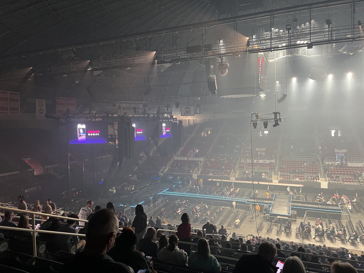 Waiting for the Toby Mac concert to begin.