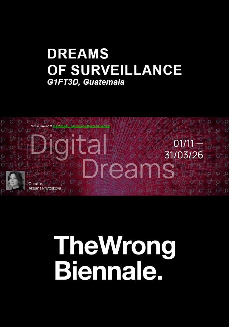 g1ft3d_'s tweet photo. Un honor formar parte de la edición 2025/2026 de The Wrong Biennale con tres participaciones en los pabellones:

🌐 COMPOST
🧬 DIGITAL DREAMS
🙏 PRAYERS TO A.I.

Guatemala presente, Gracias por el espacio.
#TheWrongBiennale #DigitalArt #NewMedia #Guatemala #g1ft3d https://t.co/PgluiMUfnH