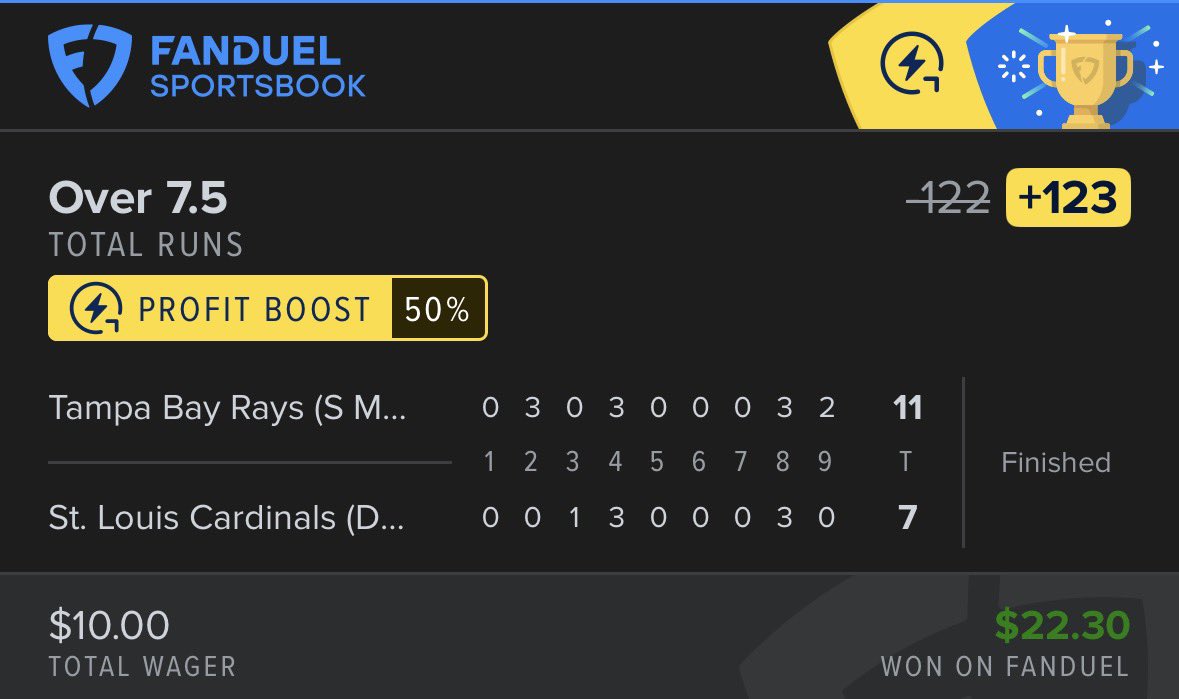 eddiechini's tweet photo. 3/29 MLB POD

Rays/Cardinals O7.5

Knew these pitchers would get lit up, took a 4 hour nap and woke up to a cash. LFG. 6-0 https://t.co/83T5vio3YI