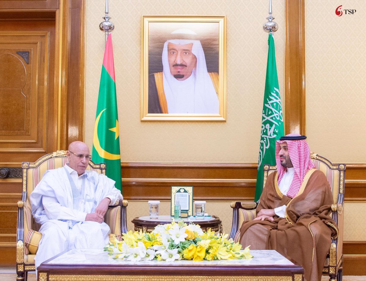 رئيس موريتانيا يتصل بولي العهد محمد بن سلمان ويعرب عن تضامن بلاده مع المملكة