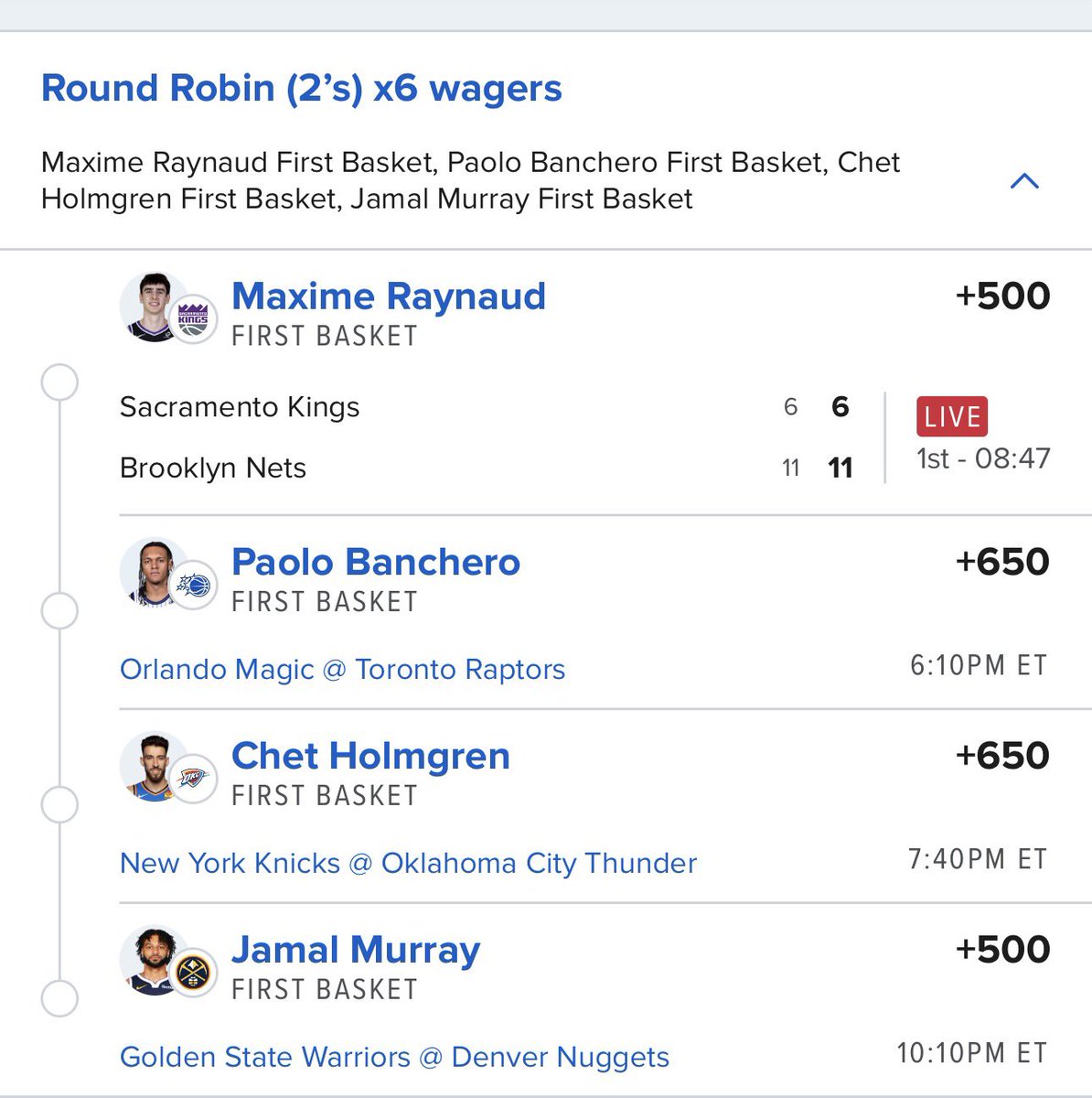 shawkednfts's tweet image. Maxime ✅ 
Almost took Bane but thought he seemed too obvious… 🤦🏻
🤞 for the rest….

#firstbasket #nba