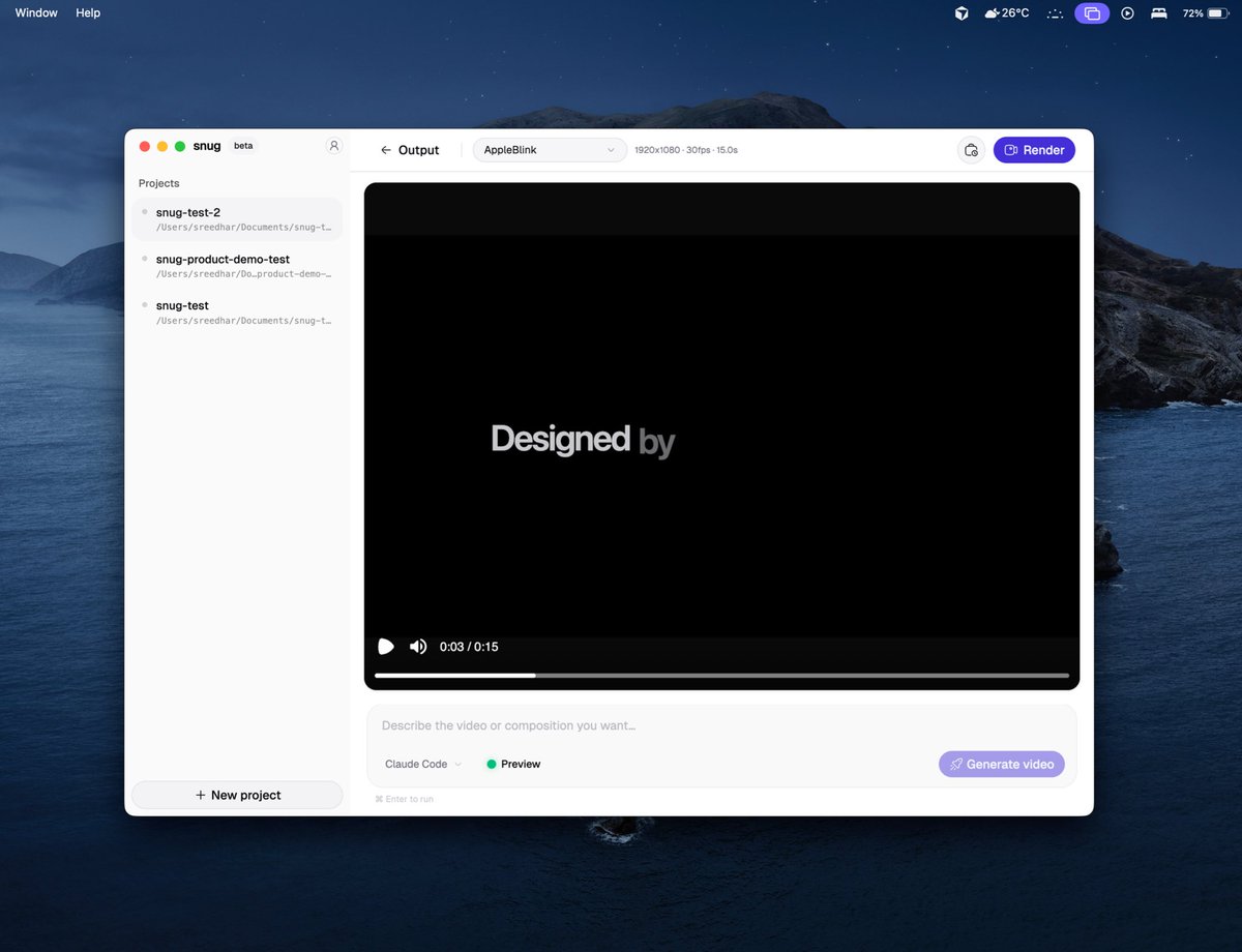 boywithacap's tweet photo. Building an app to simplify your remotion workflow https://t.co/BbLqVtBKAf