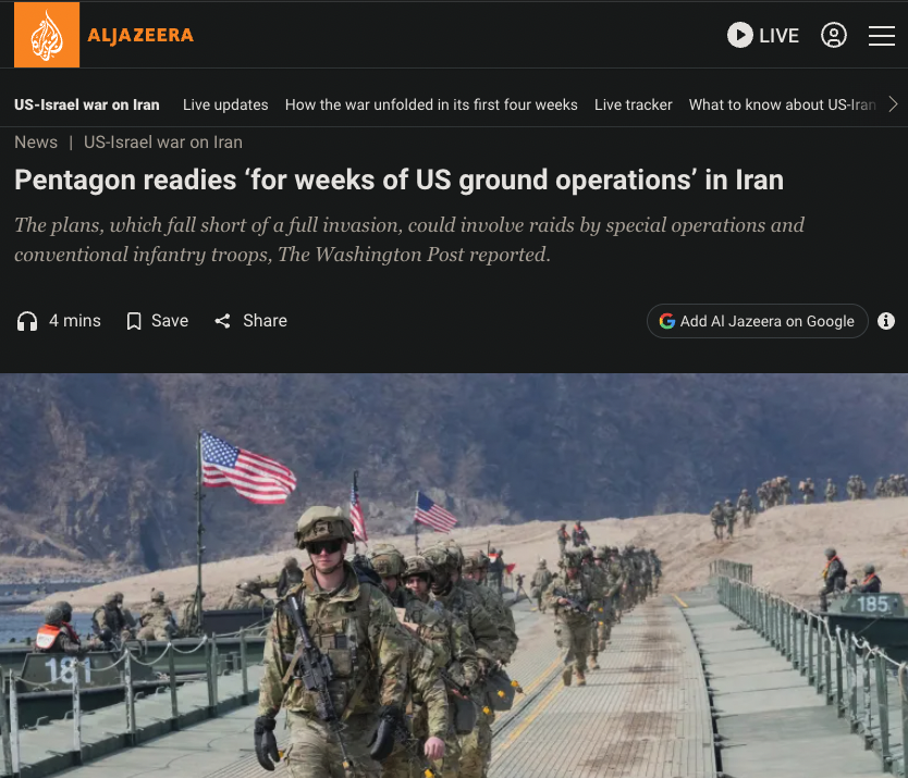 ArmstrongEcon's tweet photo. Sending in troops will be a suicide mission. This is not going to be D-Day. We do not have the troops to conquer Iran. https://t.co/3lwVg77USa