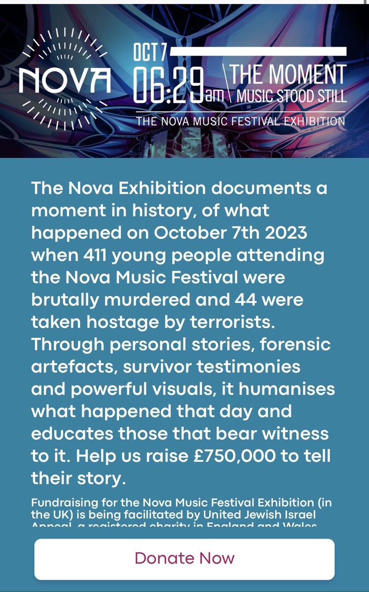 This is a 36 hour campaign to raise crucial funds to help bring the Nova Exhibition to London late Spring for a 6 week run in a very prominent London location. It is not a political exhibition, it’s not about the war or Israel, it documents a moment in history, of what happened