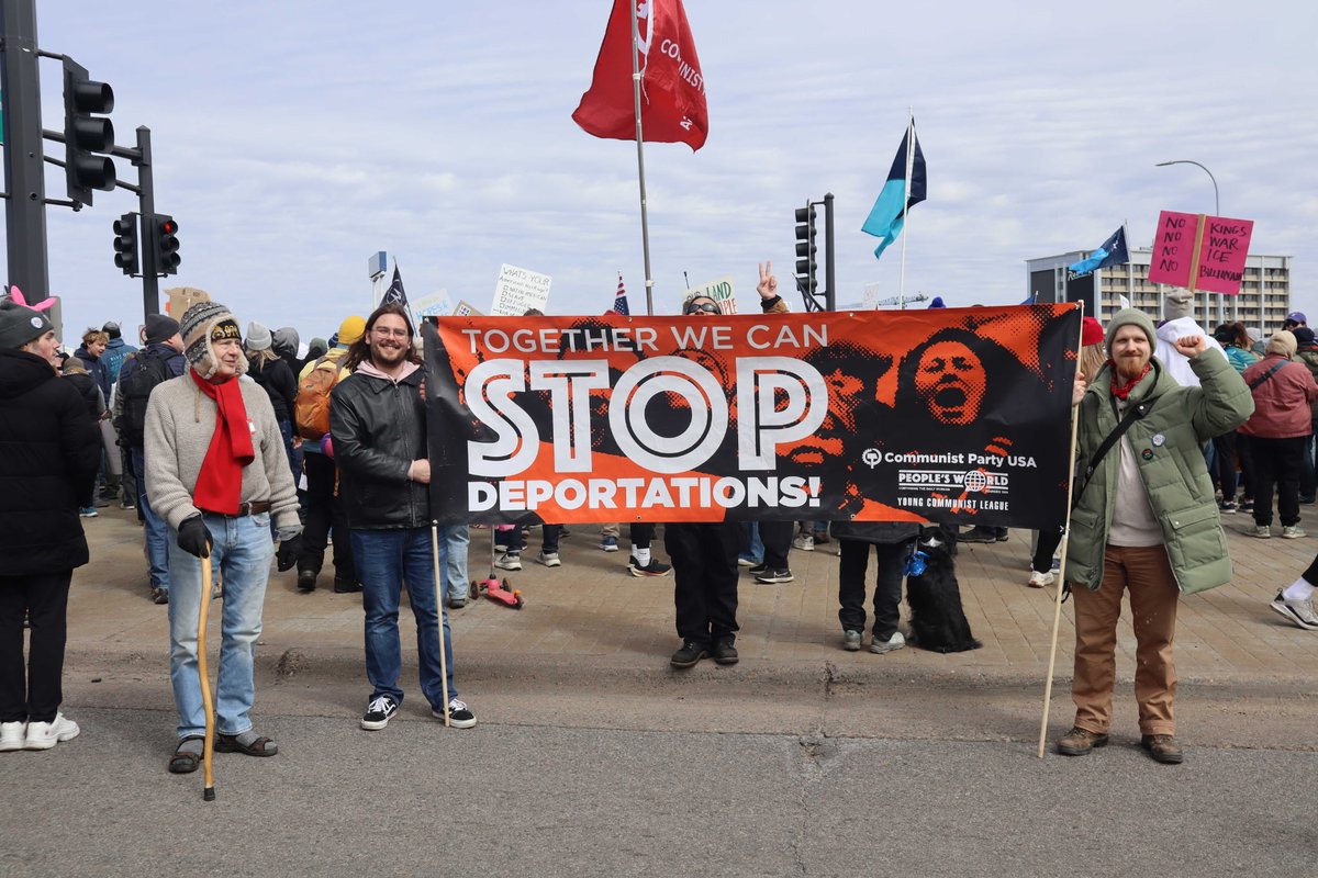 TwinCitiesCPUSA's tweet photo. Twin Cities Club of the CPUSA is proud to endorse the 3/28 No Kings march and rally. Hundreds of thousands of antifascist Minnesotans were in attendance and we are proud to be in their midst. No kings.
#NoKings #Antifascist #TwinCities #CPUSA https://t.co/XBP1O7XPcl