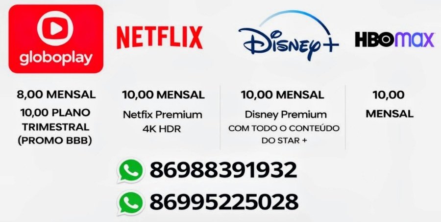 Tô com alguns acessos disponíveis pra streaming (Globoplay, Netflix, Disney, Premiere e outros). Preço acessível 👍

Se tiver interesse, dá uma olhada no meu perfil pra mais detalhes. Tem feedbacks no fixado também. Númerooo na bio ❤️ tela

#BBB26 #domingão Huck