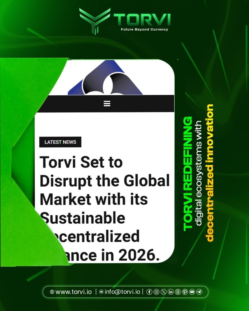torvi_io's tweet photo. ⚡️ Torvi is ready to redefine the global market!
Sustainable + decentralized finance = the next big shift 💼

The future belongs to those who adapt early 🚀

🔥 https://t.co/OkvgnlFUtp
 
🔗 https://t.co/trpOMp0ytf 

#TORVI #FutureFinance https://t.co/TxopZF7Cxx