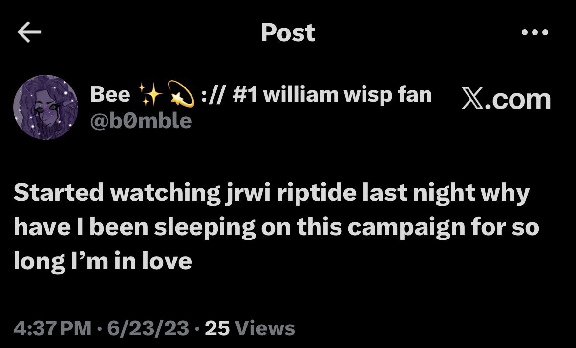 Bee ✨💫 :// #1 william wisp fan tweet media