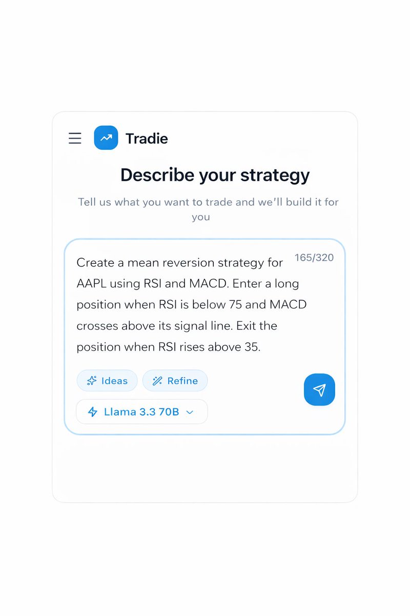 Tradieapp's tweet photo. I described a simple trading idea.

Tradie Capital turned it into a full strategy.

Here’s what happened 👇