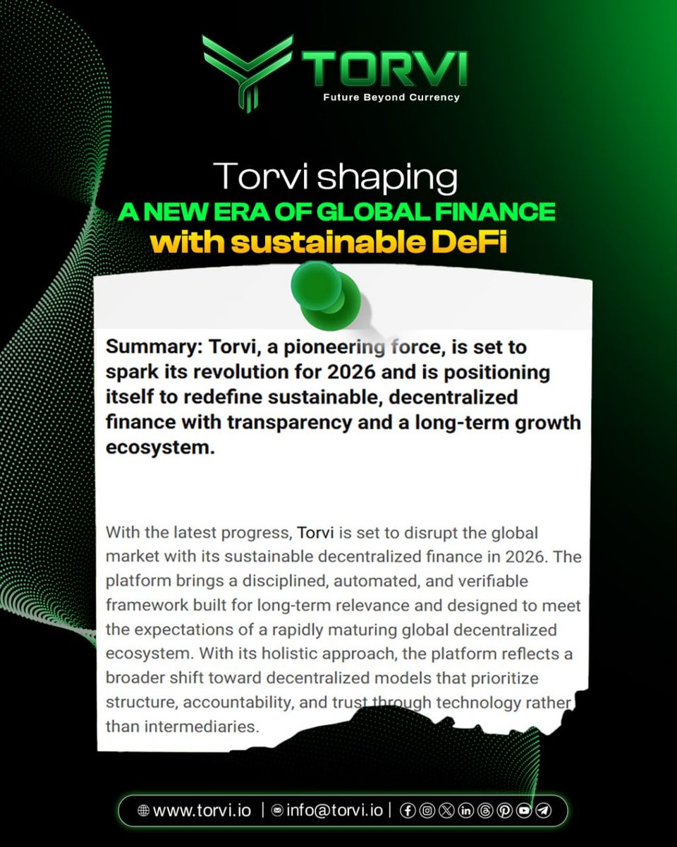 torvi_io's tweet photo. Torvi shaping a new era of global finance 🔥

Sustainable DeFi, real transparency, and long-term vision — all in one ecosystem. 🌍✨
The future is being built today.

👉 https://t.co/OkvgnlFUtp

#Torvi #DeFiFuture #GlobalFinance #BlockchainRevolution #CryptoVision🔥🔥 https://t.co/Ep1JwWTkth