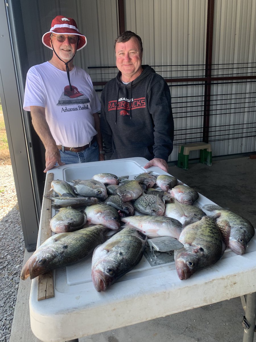 lance_hughey's tweet photo. Had a couple VIP’s on board today….  Great to have my brother-in-law Larry Notto and his long time friend Chuck in town visiting this weekend.   Enjoyed It guys
PICO Fishing Lures 
@BnMPoles 
Bubs Daddy Store
Crappie Monster
#bnmpoles #picolures #outlawnets #crappie #fishing https://t.co/H2wzt2BNEV