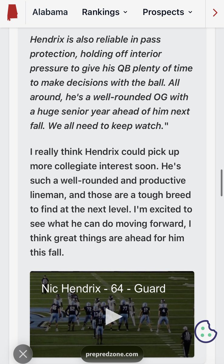 HendrixNic64's tweet photo. Thank you to @PrepRedzoneAL for the write up and ranking‼️ https://t.co/j9RBaj4aH8