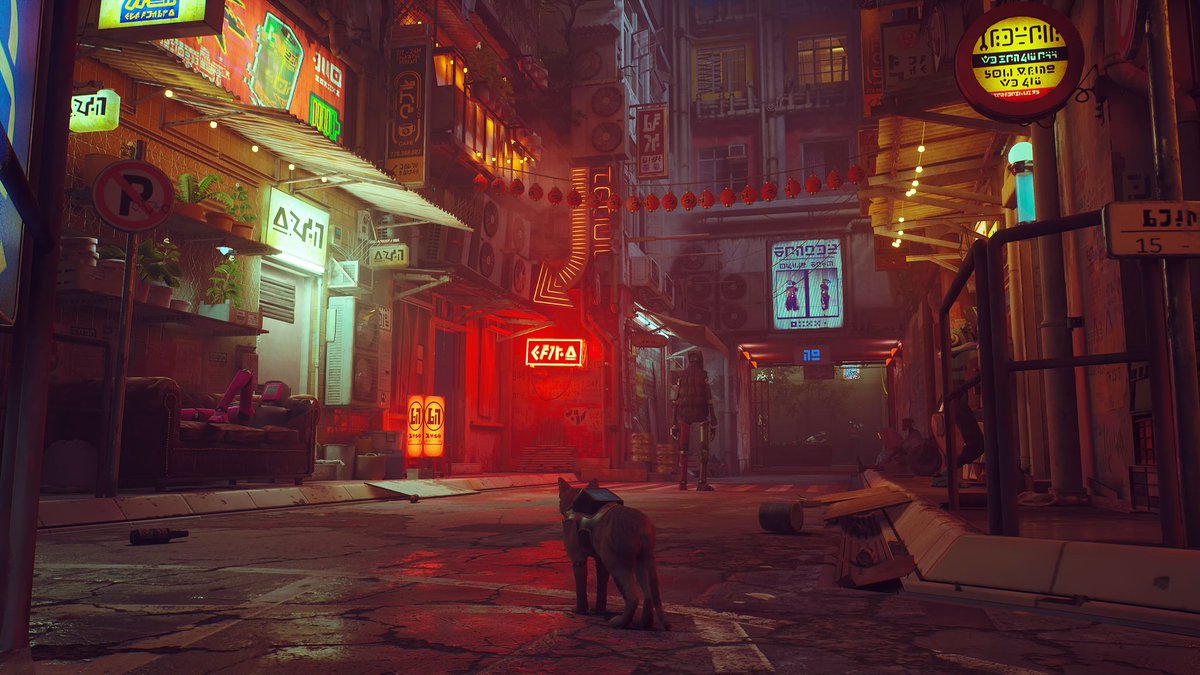 mhmtekz0's tweet photo. @baturchenko Stray’in distopik bir dünyayı neon ve çok güzel bir sanat dizaynıyla işlemesi beni çok etkilemişti.  Oyun küçük bölgelerde geçmesine rağmen bir kedi olarak küçük adımlarla dünyasını keşfetmek çok eğlenceliydi. https://t.co/VE6J7ATdLf