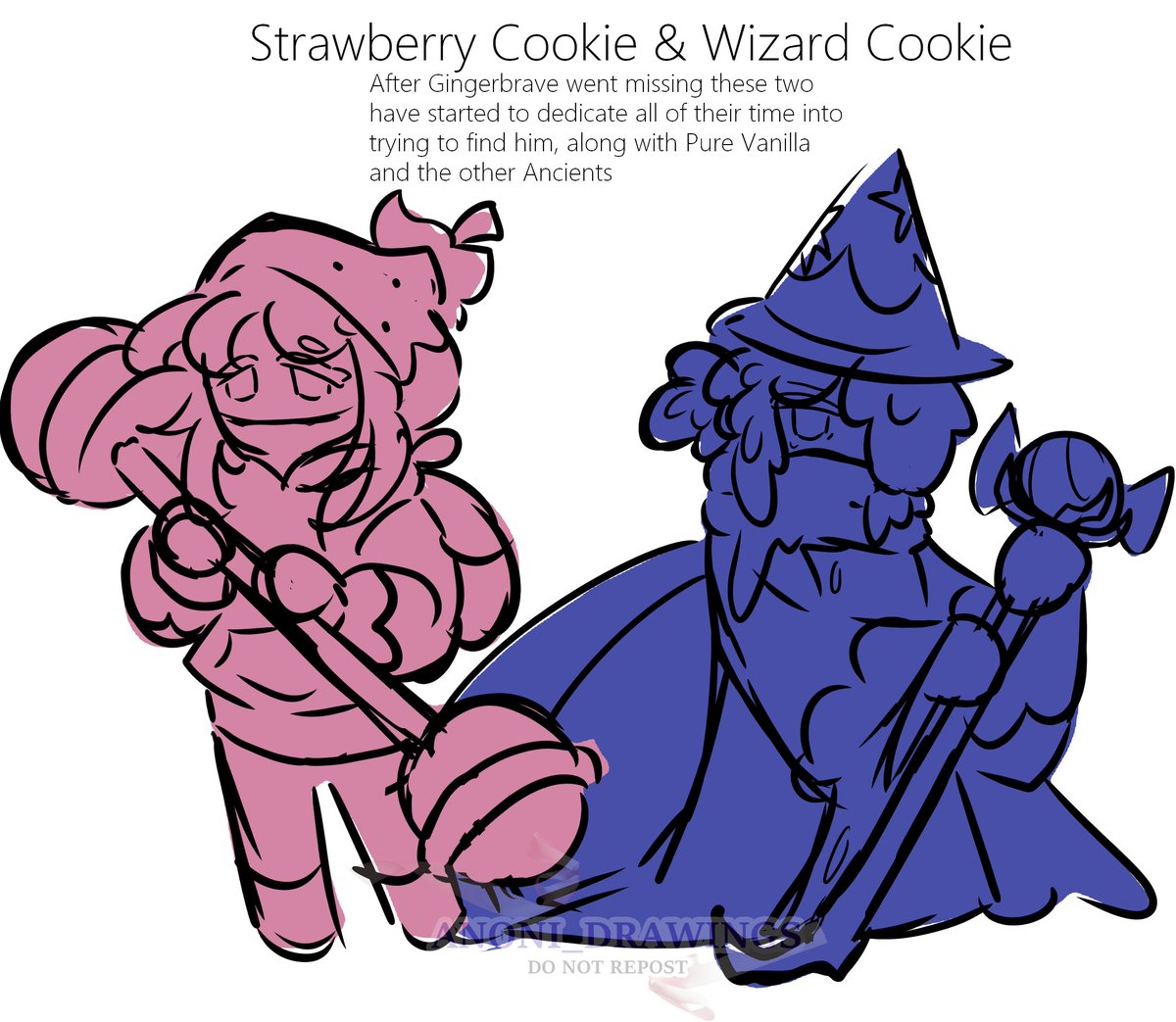 Anoni_Drawings's tweet image. Capsaicin is their only reliable source at the moment, yet he won't tell them what him and Gingerbrave talked about, so they're suspicious

#wizardcookie #strawberrycookie #capsaicincookie