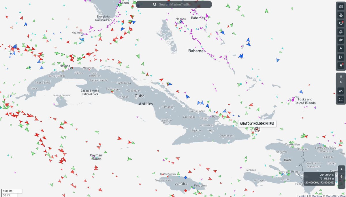 DanielaGReyes83's tweet photo. Ya podemos cantar victoria!!!
El tanquero ruso ya está en aguas territoriales y soberanas de #Cuba y ha marcado su destino a Matanzas, con llegada prevista 31/03/26, 6:00 am. Gracias a Rusia, Putin, Patrushev, el Capitan y la tripulacion.
#CubaNoEstáSola
#CubaVencerá https://t.co/2MnLgESOgW