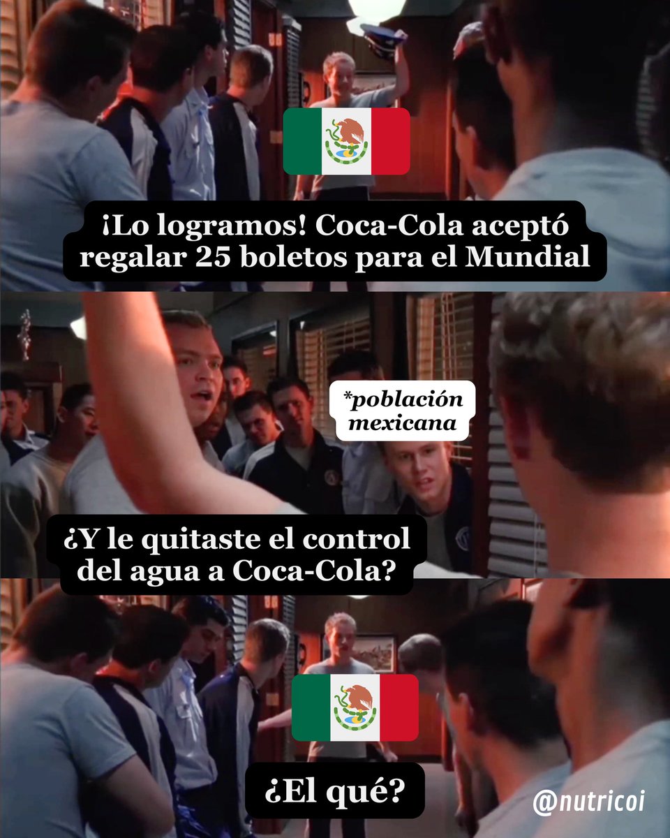 NutriCOI's tweet image. ⚽️ ¿Sabías que la cantidad de agua que #CocaCola extrajo de los manantiales de Chiapas en los primeros 20 años de concesión equivale a 10 veces el volumen del Estadio Azteca? 🏟️

Además, de dañar nuestra salud, se roba el agua de los mexicanos 😡

¿Qué opinas?👇
#Mundial2026