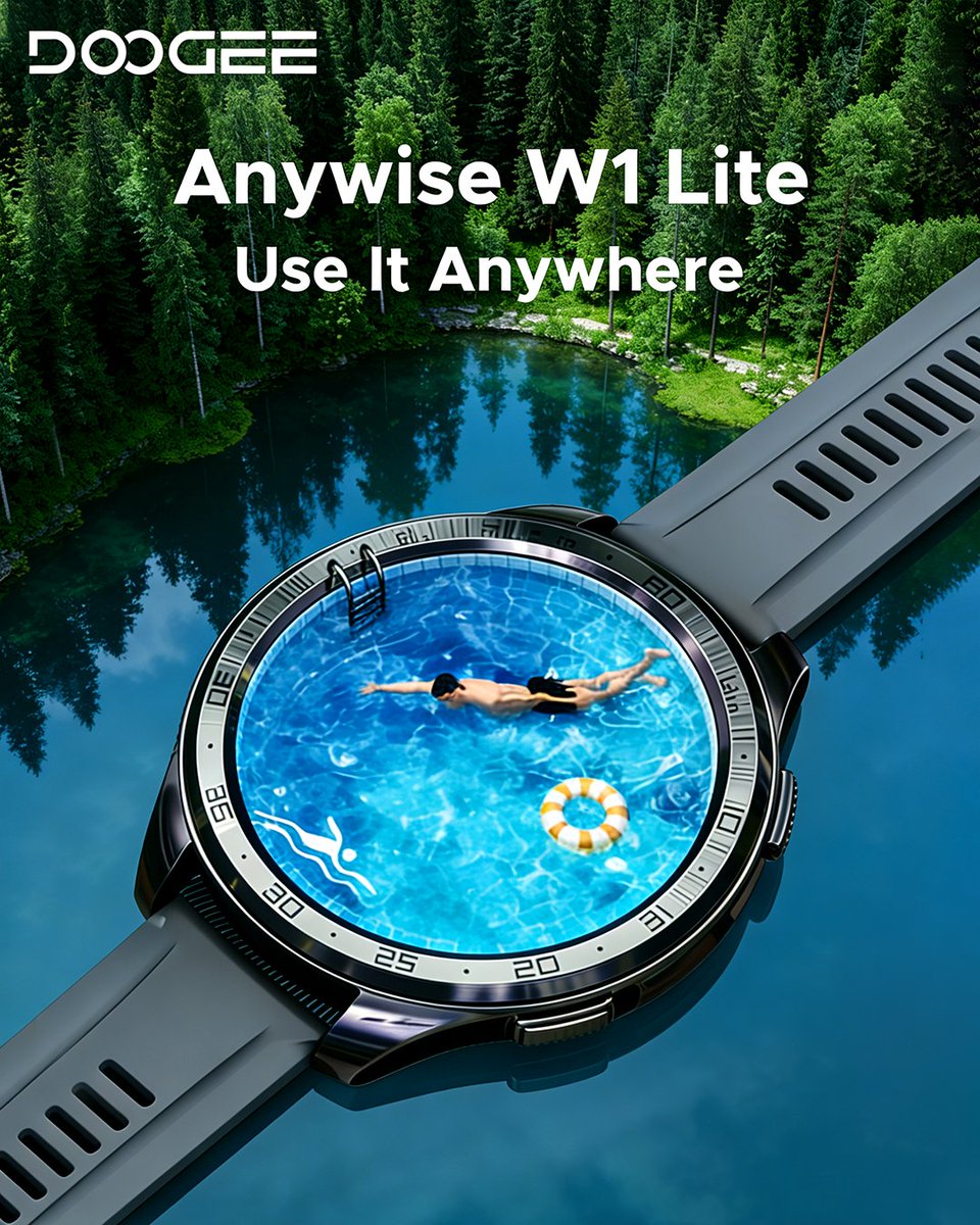 DOOGEE_official's tweet image. Dive into freedom with Anywise W1 Lite! 🏊‍♂️
Waterproof design lets you swim, shower, and explore without limits.
#DOOGEE #AnywiseW1Lite #SmartWatch #WaterproofTech #SwimReady #OutdoorAdventure