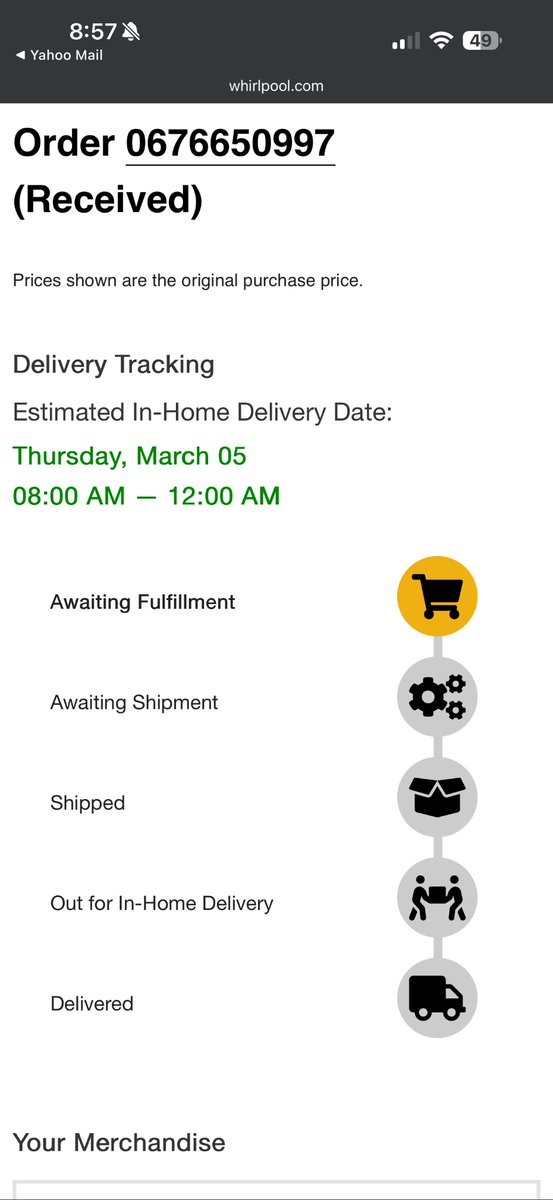 GVRV_9's tweet photo. @WhirlpoolCorp No one gives me an answer on when I am getting my fridge and a few customer service reps give me and my wife a hassle trying to convince us that we should cancel and “forget about the deal” we got and just order something else. What’s with that. Why can’t I get any help. https://t.co/nA1CytrrQl