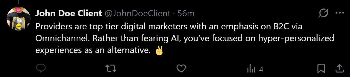 John Doe Client tweet media