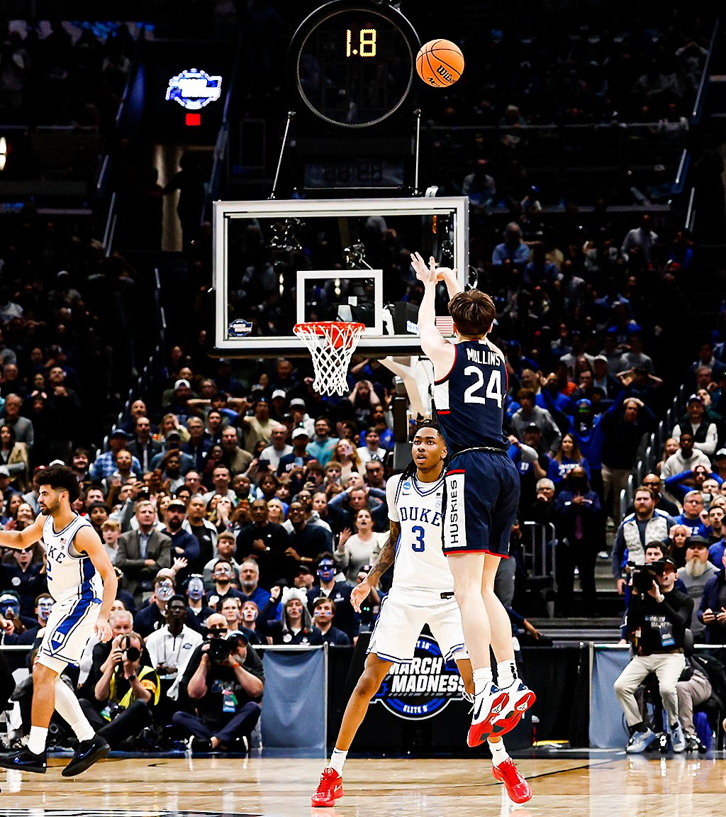 sportingnews's tweet photo. Duke had a 98.7% win probability at one point vs. UConn.

They lost. https://t.co/dxkKF3z39p