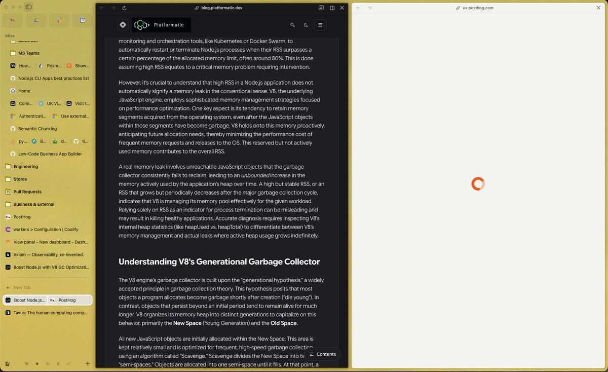 bytode's tweet photo. Maybe Arc browser should be open-sourced by @browsercompany so the community can maintain it.

Tried multiple browsers since Arc went into maintenance mode and still can't switch away even with all its quirks right now. https://t.co/BPRjSAyorU