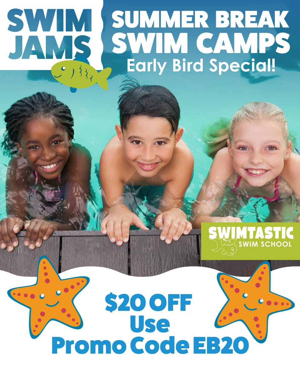 SWOSwimtastic's tweet photo. Last chance to save on Swim Camps! Enroll your kiddos into our morning Swim Jams🌅 One month worth of lessons in one week!

Offer expires April 1st. https://t.co/SU8wzVlt72